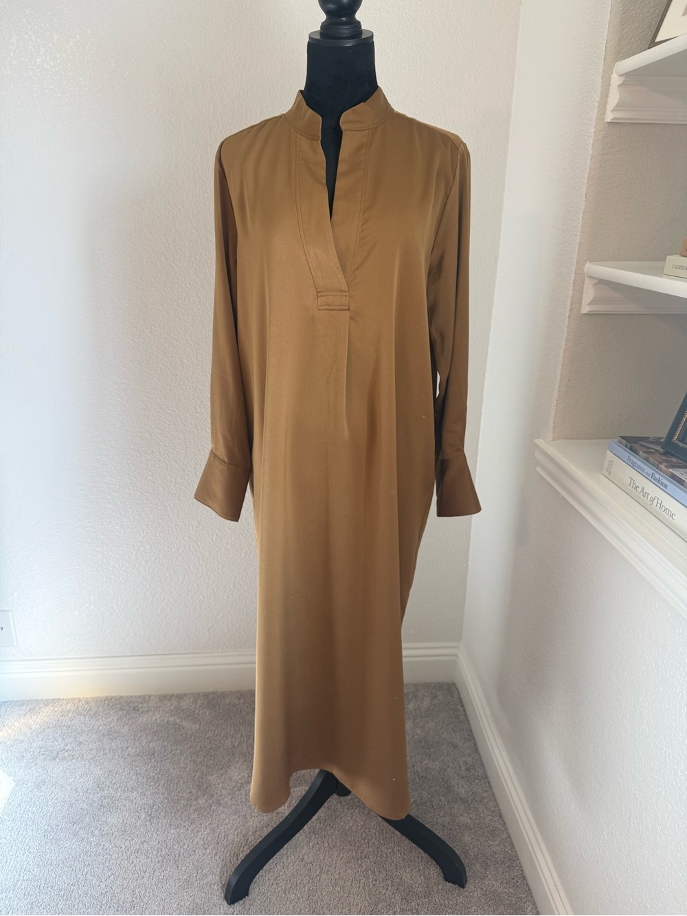 Banana Republic Long Sleeve Tunic Dress in Camel Brown